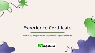 Work Experience Certificate