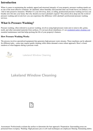 Experience the Difference with Lakeland’s Professional Pressure Washing Services