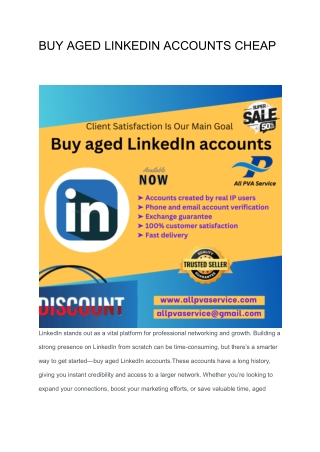 BUY AGED LINKEDIN ACCOUNTS CHEAP
