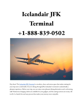 Icelandair JFK Terminal