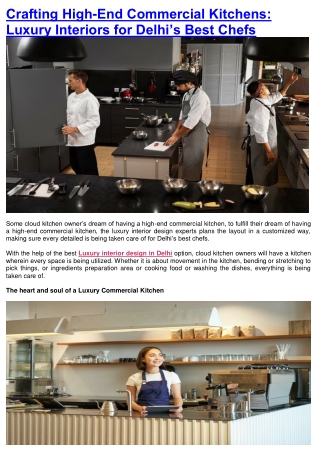 Crafting High-End Commercial Kitchens Luxury Interiors for Delhi’s Best Chefs