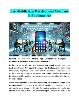 Best Mobile App Development Company in Bhubaneswar
