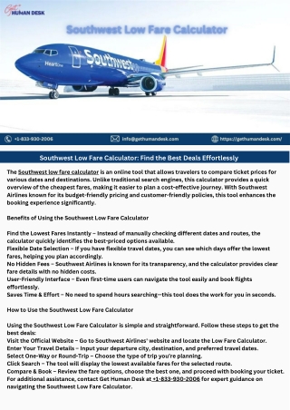 Southwest Low Fare Calculator