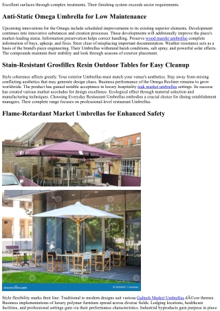 Weatherproof Resin Galtech Umbrellas for Outdoor Spaces