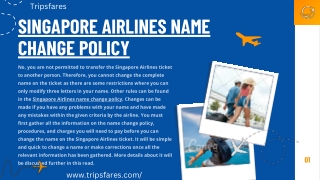 Singapore Airlines name change policy