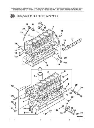 JCB JS330 Tracked Excavator Parts Catalogue Manual Instant Download (SN 00712952-00713999)