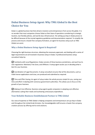 Dubai Business Setup Agent