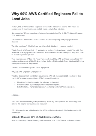 Why 90% AWS Certified Engineers Fail to Land Jobs