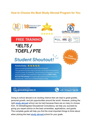 How to Choose the Best Study Abroad Program for You