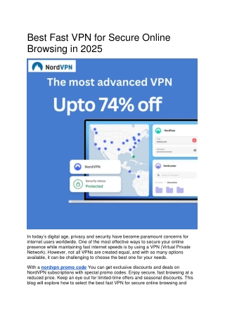 Best Fast VPN for Secure Online Browsing in 2025