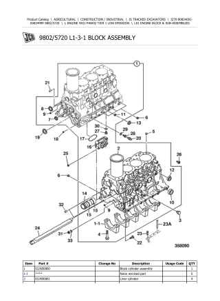 JCB JZ70 Tracked Excavator Parts Catalogue Manual Instant Download (SN 00834001-00834999)
