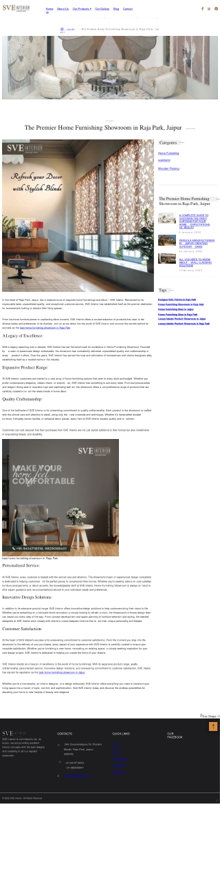 Home Furnishing Store in Raja Park - Sve Interior