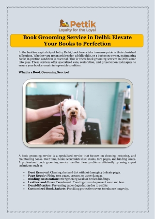 Book Grooming Service in Delhi Elevate Your Books to Perfection