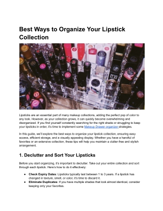 Best Ways to Organize Your Lipstick Collection
