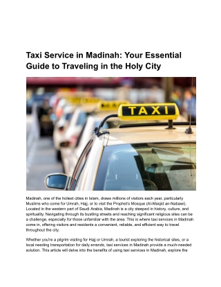 Taxi Service In Madinah (2)
