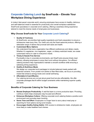 Corporate Lunch Catering Services by Sree Foods (2)