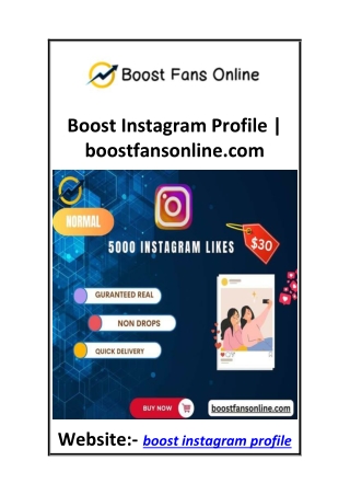 Boost Instagram Profile  boostfansonline.com