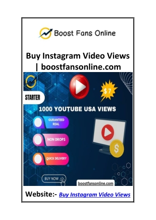 Buy Instagram Video Views  boostfansonline.com