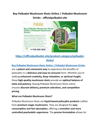 Buy Polkadot Mushroom Shots Online Polkadot Mushroom Drinks - officialpolkadot.site