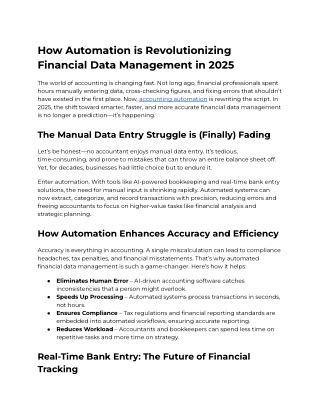 How Automation is Revolutionizing Financial Data Management in 2025