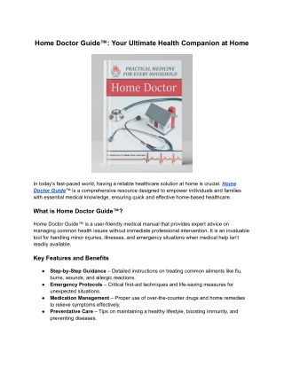Home Doctor Guide™_ Your Ultimate Health Companion at Home