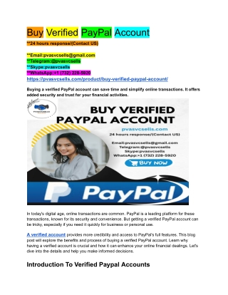 Buy Verified PayPal Account