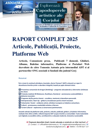 RAPORT Complet ADT 2025 Articole Publicatii Proiecte Platforme