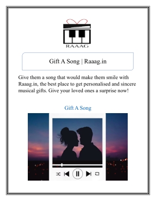 Gift A Song  Raaag.in