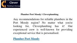 Plumber Port Moody  Cleverplumbing