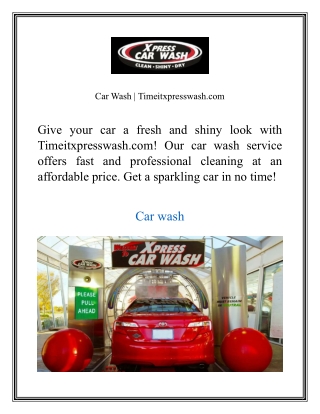 Car Wash  Timeitxpresswash