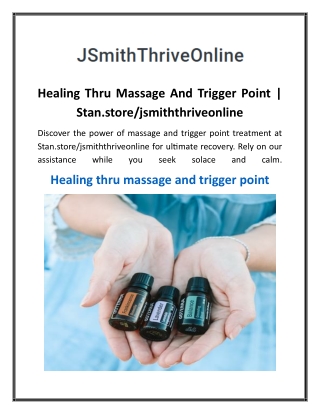 Healing Thru Massage And Trigger Point  Stan.store jsmiththriveonline
