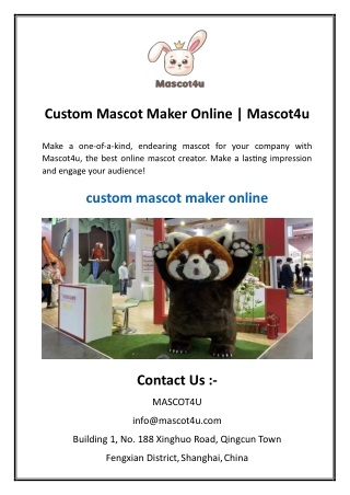 Custom Mascot Maker Online Mascot4u