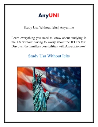 Study Usa Without Ielts  Anyuni.io