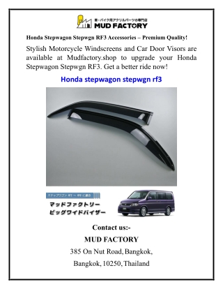 Honda Stepwagon Stepwgn RF3 Accessories – Premium Quality!