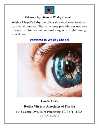 Vabysmo Injections in Wesley Chapel