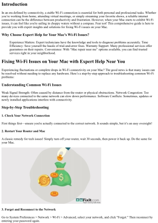 Fixing Wi-Fi Issues on Your Mac with Expert Help Near You