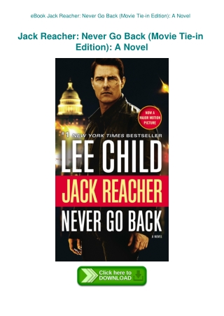 eBook Jack Reacher Never Go Back (Movie Tie-in Edition) A Novel
