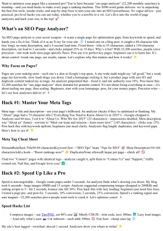 �� SEO Page Analyzer Hacks: Optimize Every Page Like a Pro