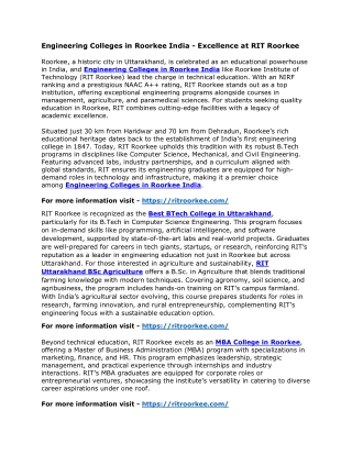 Engineering Colleges in Roorkee India - Excellence at RIT Roorkee