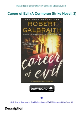 READ Books Career of Evil (A Cormoran Strike Novel  3)