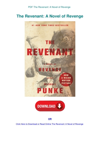 PDF The Revenant A Novel of Revenge