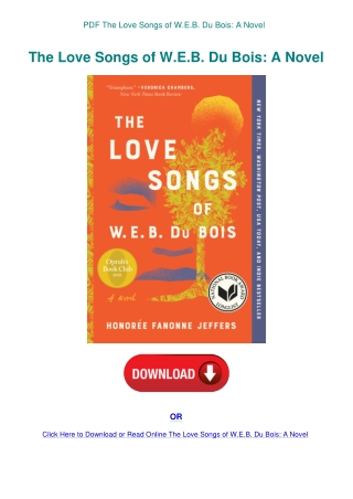 PDF The Love Songs of W.E.B. Du Bois A Novel