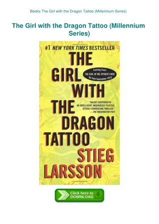 Books The Girl with the Dragon Tattoo (Millennium Series)