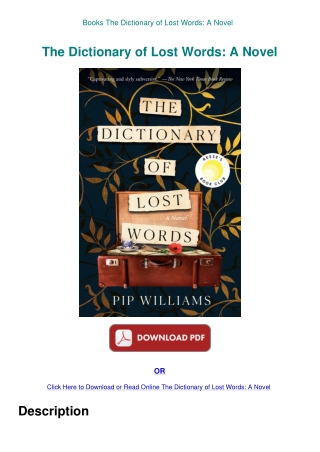 Books The Dictionary of Lost Words A Novel