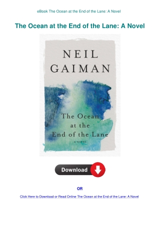 eBook The Ocean at the End of the Lane A Novel