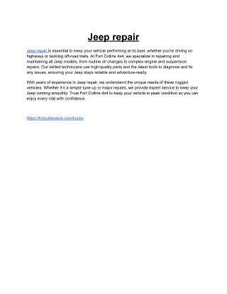 Jeep repair