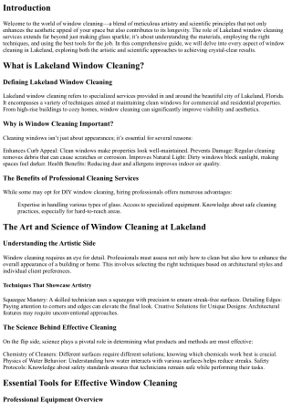 The Art and Science of Window Cleaning at Lakeland