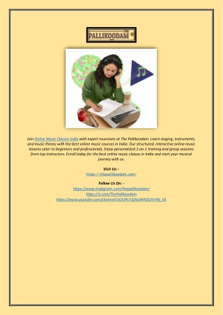Learn Online Music Classes India – Best Virtual Music Training | The Pallikoodam