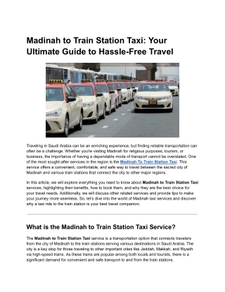Madinah To Train Station Taxi (2)