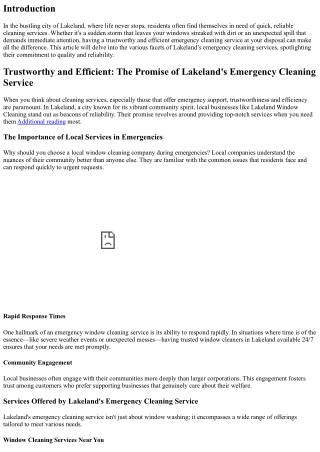 Trustworthy and Efficient: The Promise of Lakeland's Emergency Cleaning Service